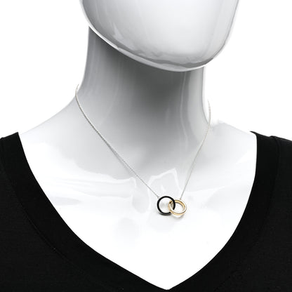 Tiffany Sterling Silver 18K Yellow Gold 1837 Interlocking Circles Pendant Necklace 2 of 4