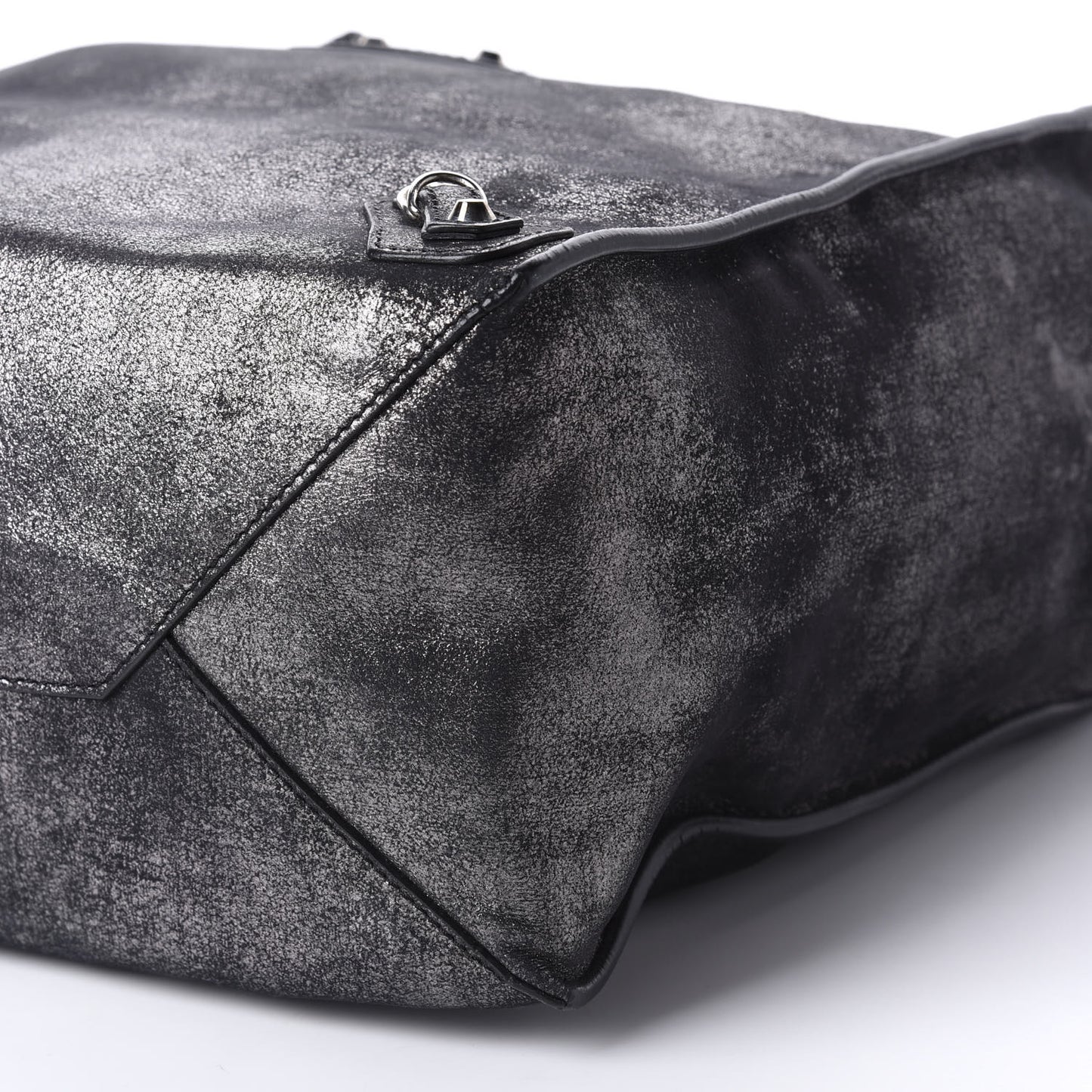 Metallic Calfskin Milkyway Papier A5 Tote Black