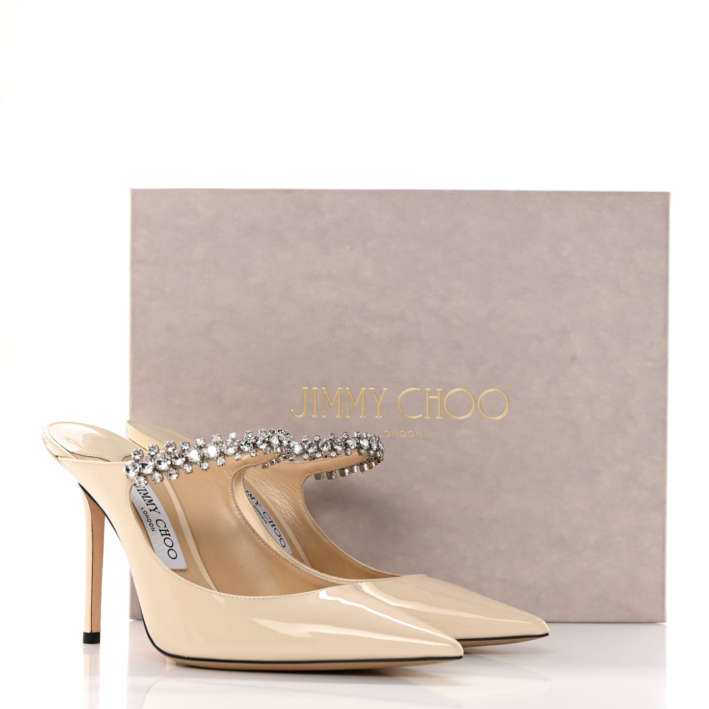 Patent Crystal Bing 100 Pumps 39.5 Linen