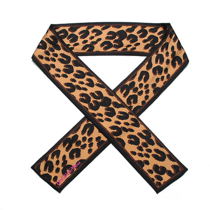 Louis Vuitton Silk Leopard Bandeau Scarf Marron 1 of 5