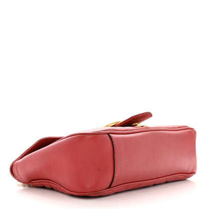 Gucci Calfskin Matelasse Small GG Marmont Shoulder Bag Hibiscus Red 4 of 17