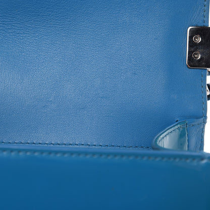 Chanel Patent Calfskin Medium Plexiglass Boy Flap Blue 13 of 20