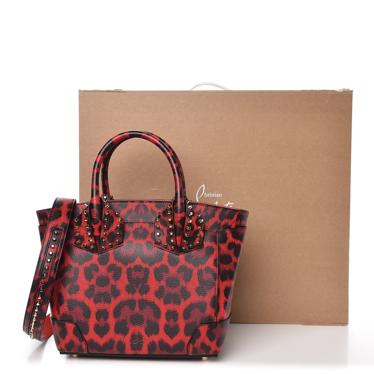 Calfskin Empire Leopard Print Small Eloise Tote Red
