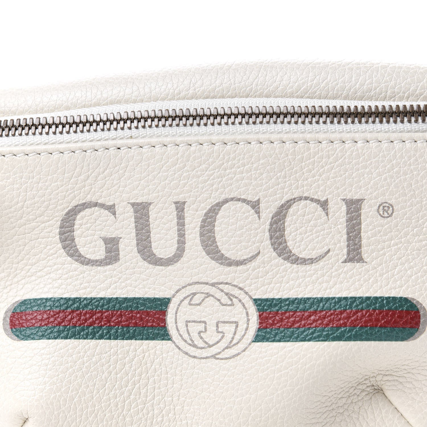 Gucci Grained Calfskin Small Logo Belt Bag White 9 of 10