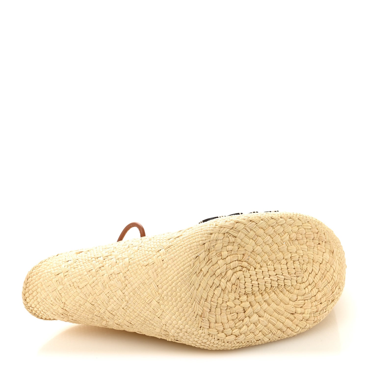 Loewe Calfskin Raffia Small Anagram Basket Tote Bag Natural Tan 4 of 10