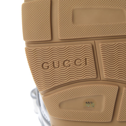 Gucci Mesh Fabric Mens Tinsel Sport Sandals 10.5 White Silver 6 of 9