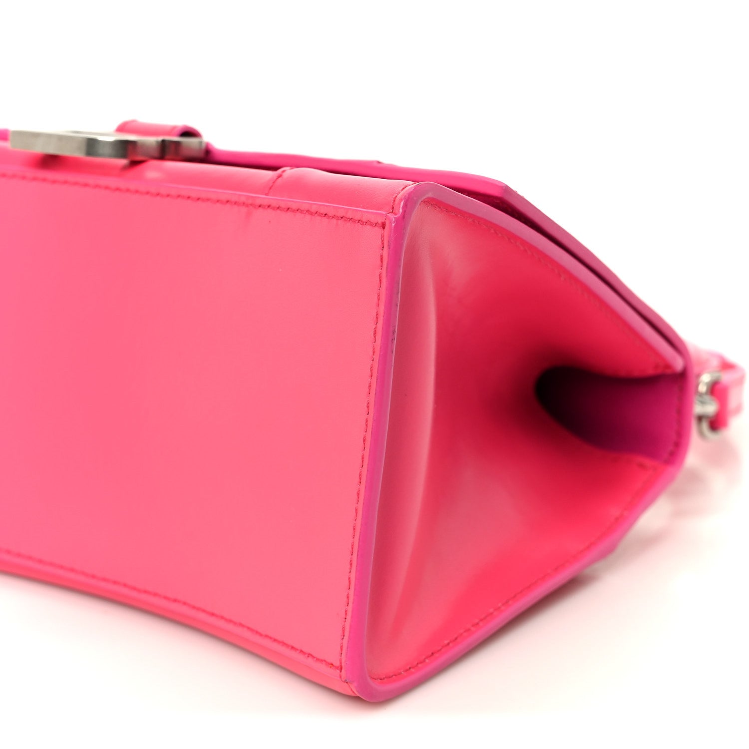 Balenciaga Shiny Box Calfskin Small Hourglass Top Handle Bag Acid Fuchsia 10 of 10