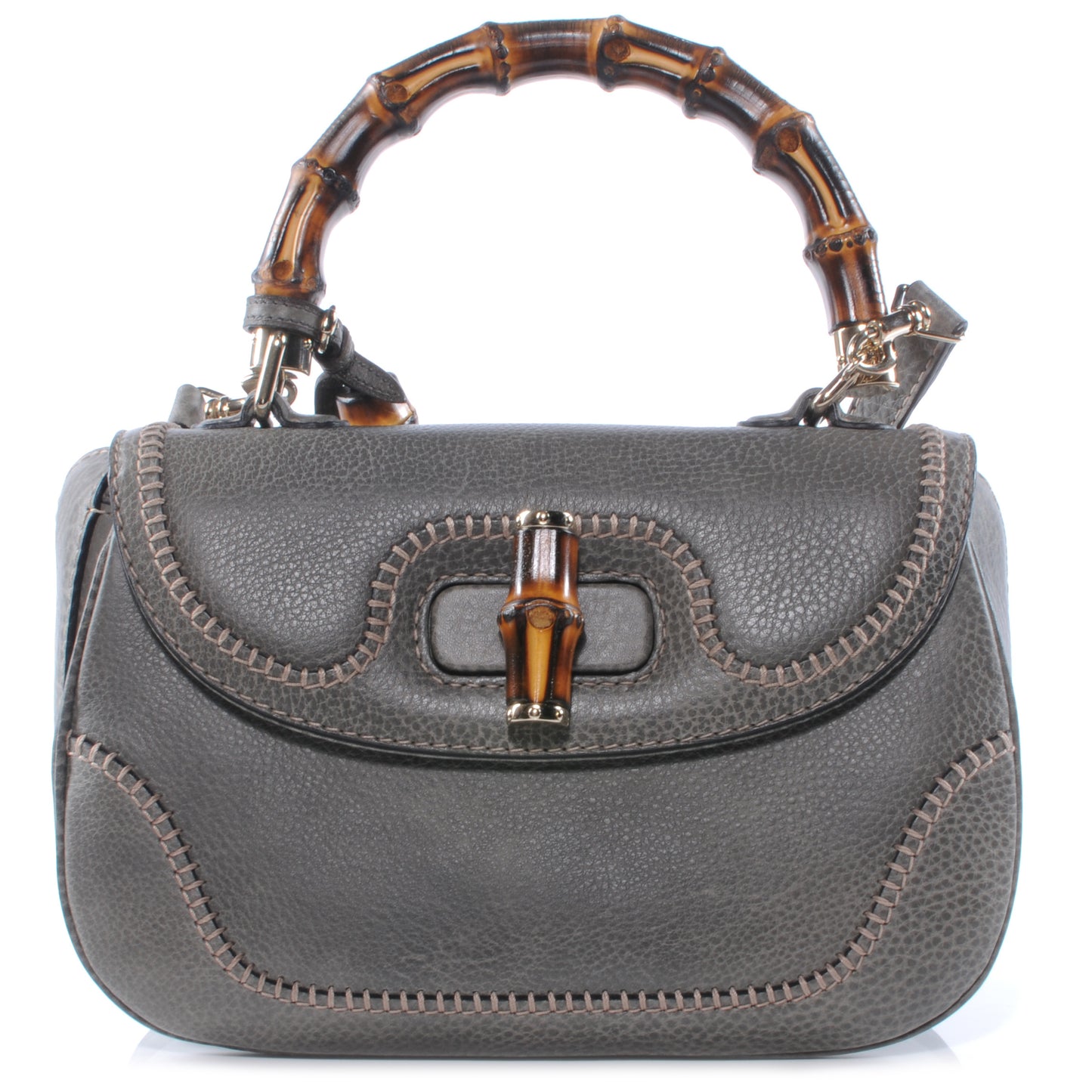 Leather New Bamboo Medium Top Handle Bag