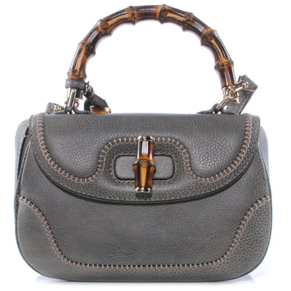 Gucci Leather New Bamboo Medium Top Handle Bag 1 of 7