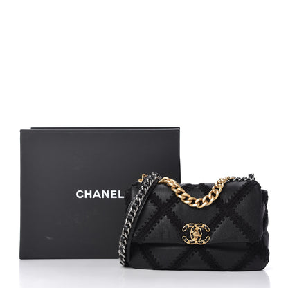 Chanel Calfskin Crochet Medium Chanel 19 Flap Black 11 of 11
