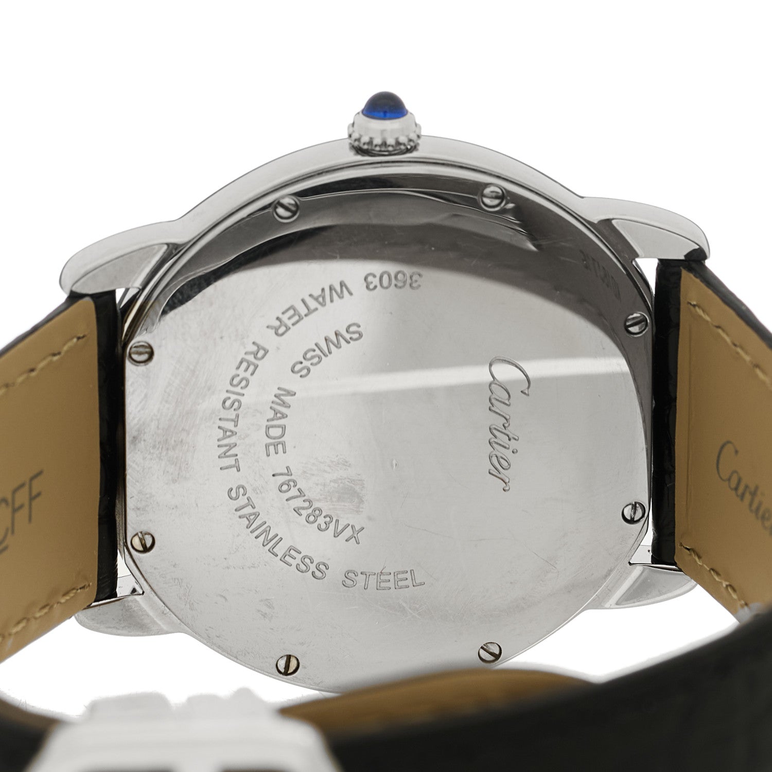 Cartier Stainless Steel Alligator 36mm Ronde Solo Quartz Watch 4 of 4