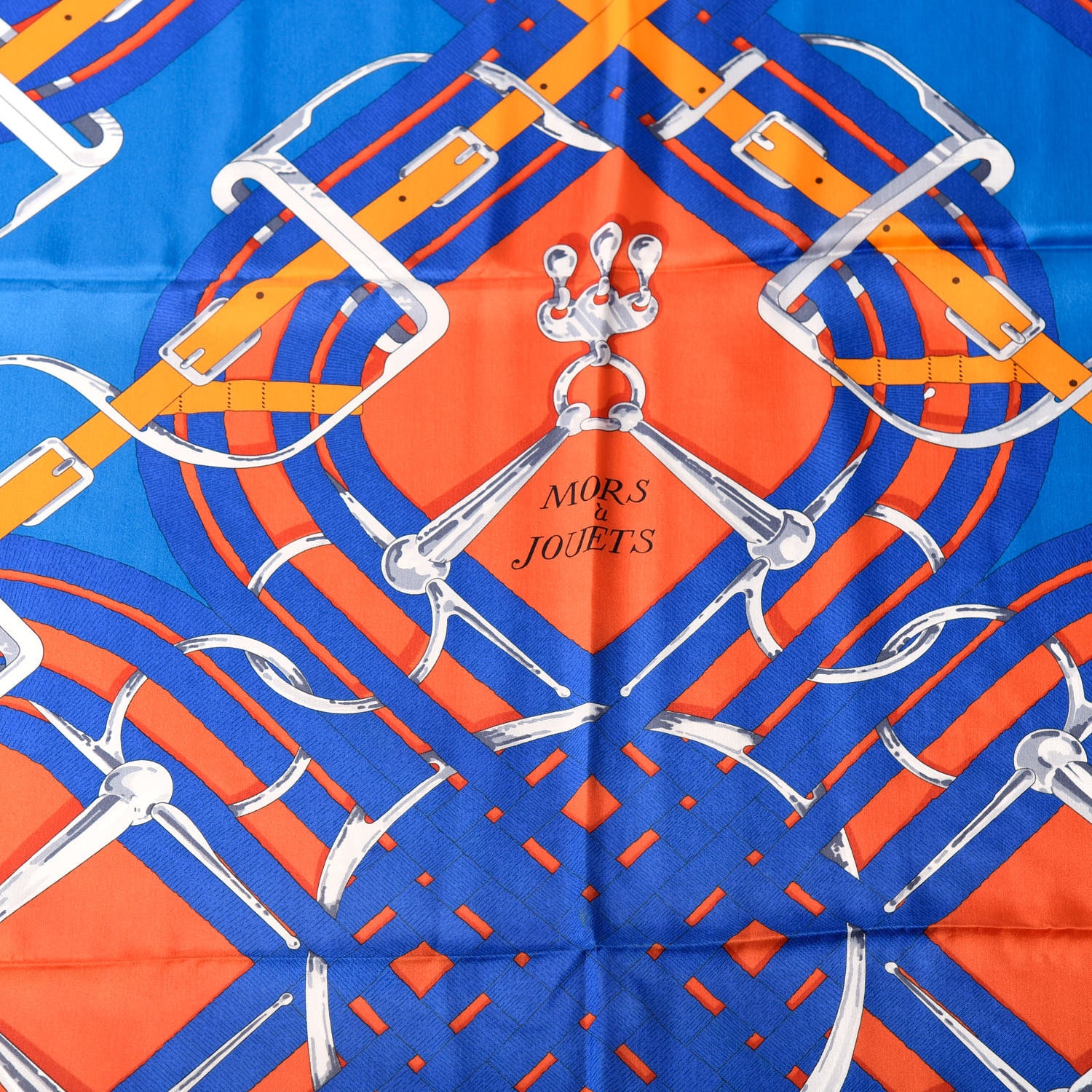 Hermes Silk Mors A Jouet Scarf 140 Fuchsia Cobalt Capucine 2 of 6