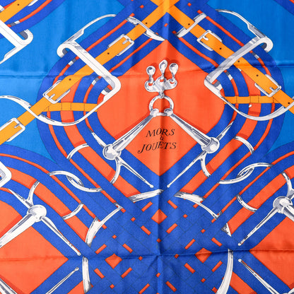 Hermes Silk Mors A Jouet Scarf 140 Fuchsia Cobalt Capucine 2 of 6