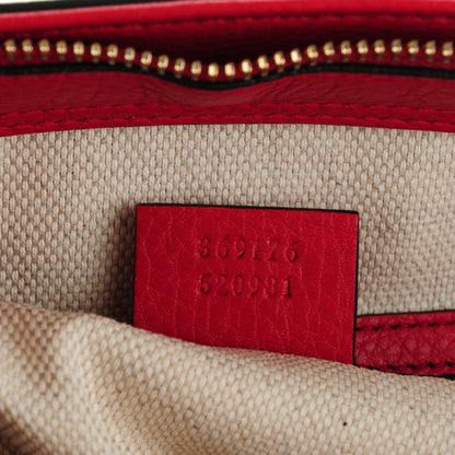 Gucci Pebbled Calfskin Small Soho Top Handle Bag Red 7 of 7