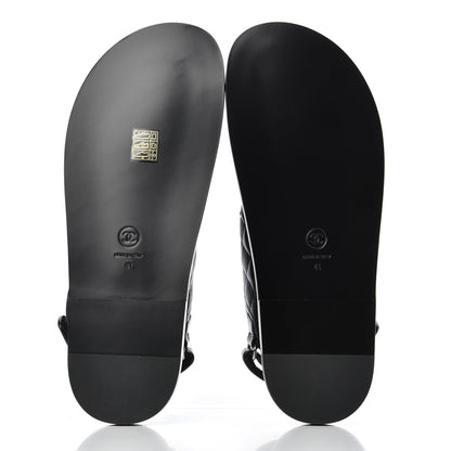Chanel Lambskin Velcro Dad Sandals 41 Black 5 of 13