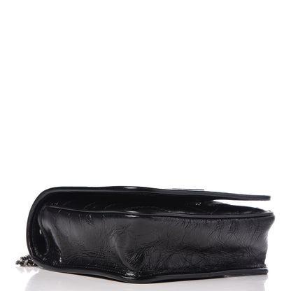 Saint Laurent Crinkled Calfskin Matelasse Monogram Niki Chain Wallet Black 4 of 11