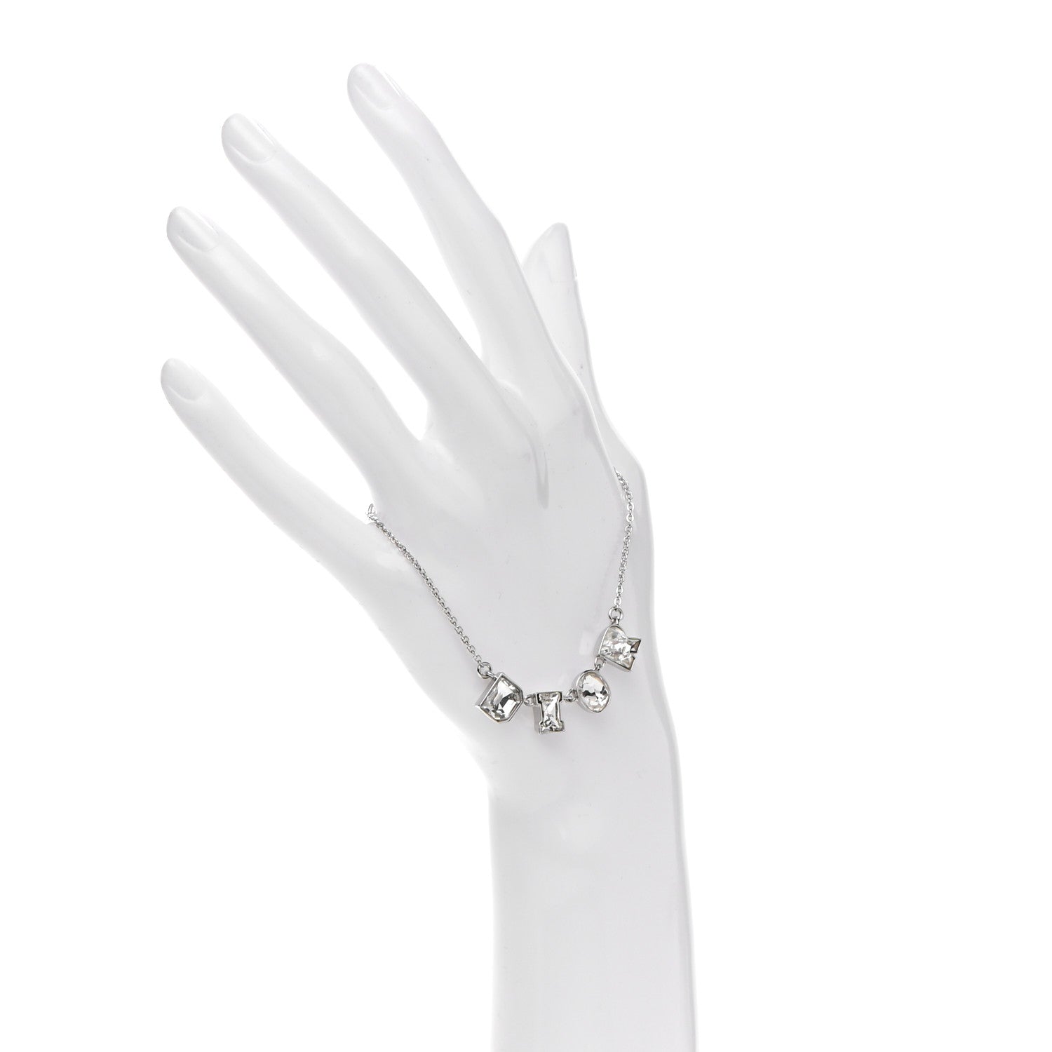 Christian Dior Crystal Logo Bracelet Silver 2 of 5