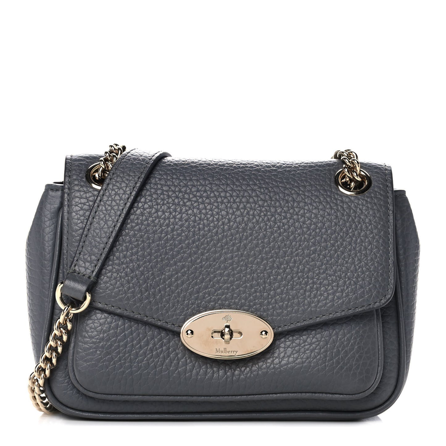 Heavy Grained Calfskin Mini Darley Satchel Charcoal