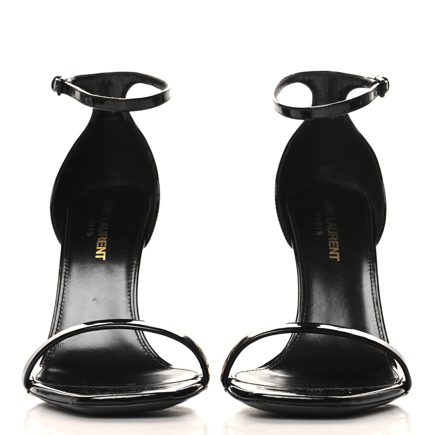 Patent Calfskin Opyum 110 Sandals 36.5 Black Gold