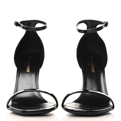 Saint Laurent Patent Calfskin Opyum 110 Sandals 36.5 Black Gold 3 of 10