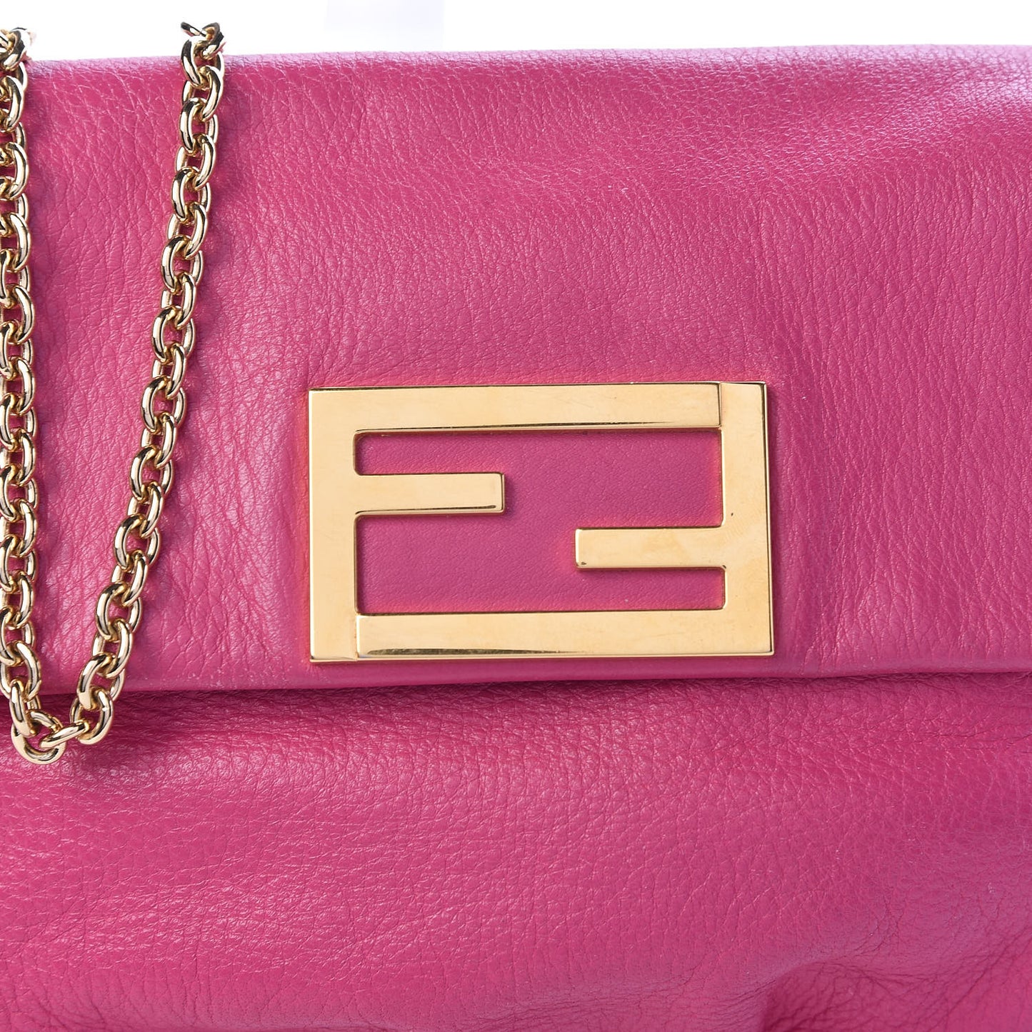 Vitello Flamingo Fendista Pouchette Crossbody Lampone