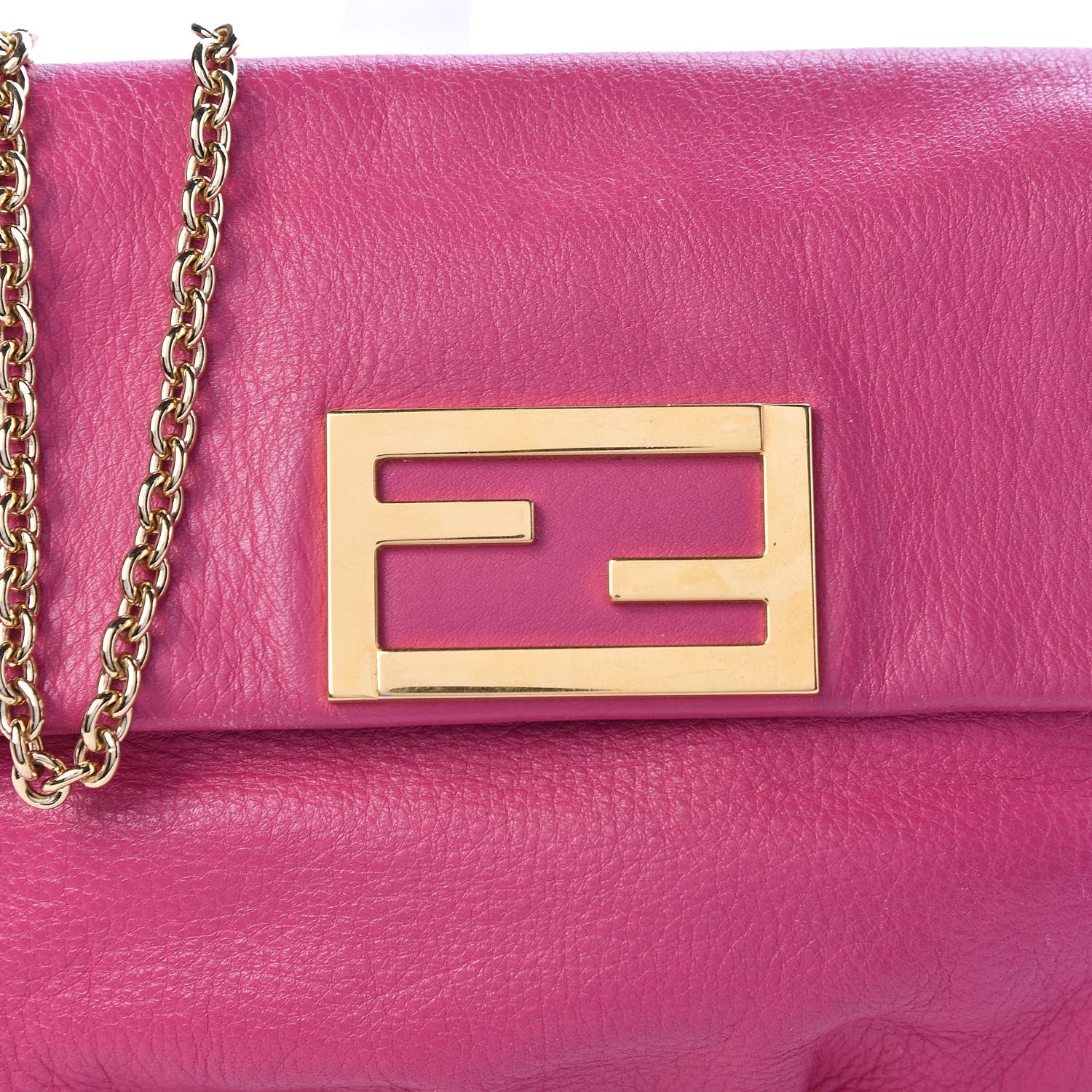 Fendi Vitello Flamingo Fendista Pouchette Crossbody Lampone 17 of 17