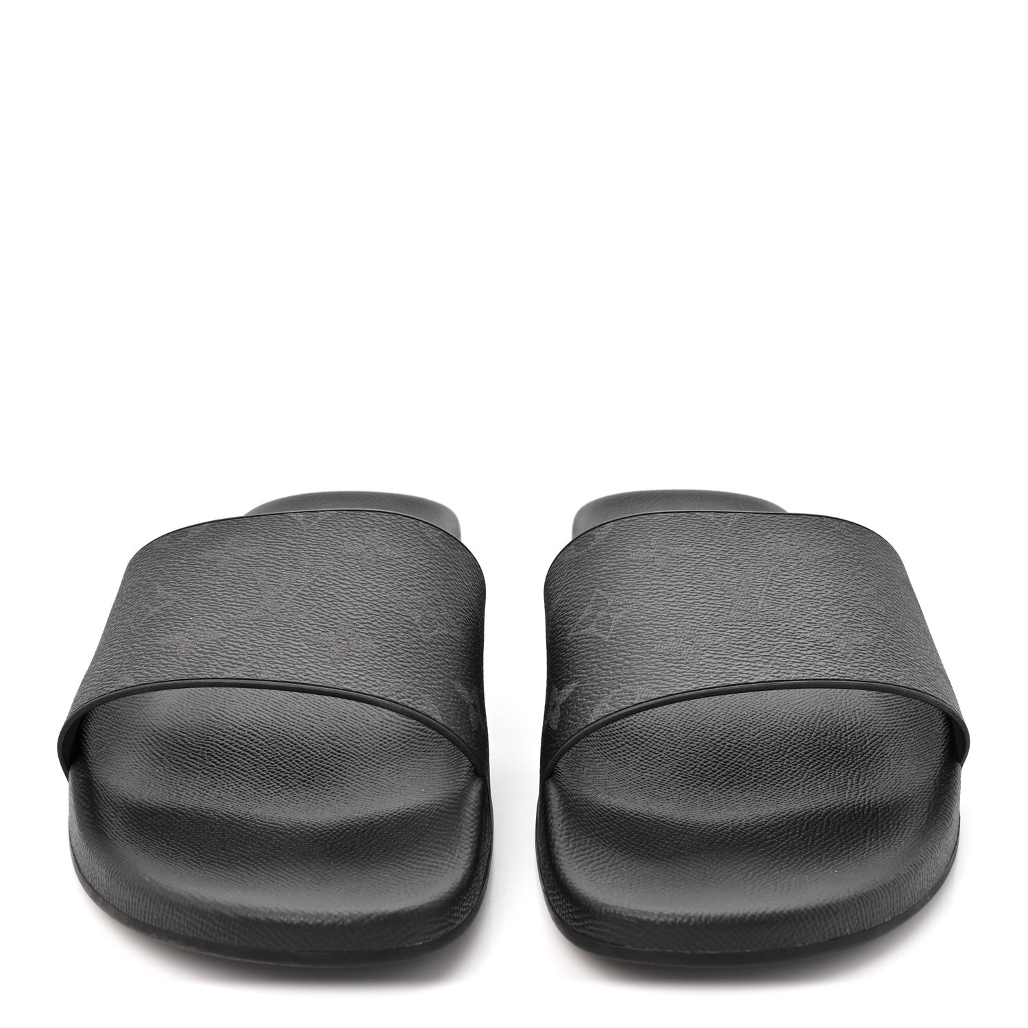 Louis Vuitton Rubber Monogram Eclipse Mens Waterfront Mules 10 Black 3 of 9