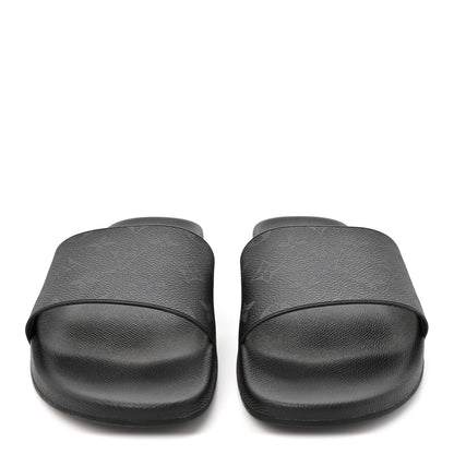 Louis Vuitton Rubber Monogram Eclipse Mens Waterfront Mules 10 Black 3 of 9