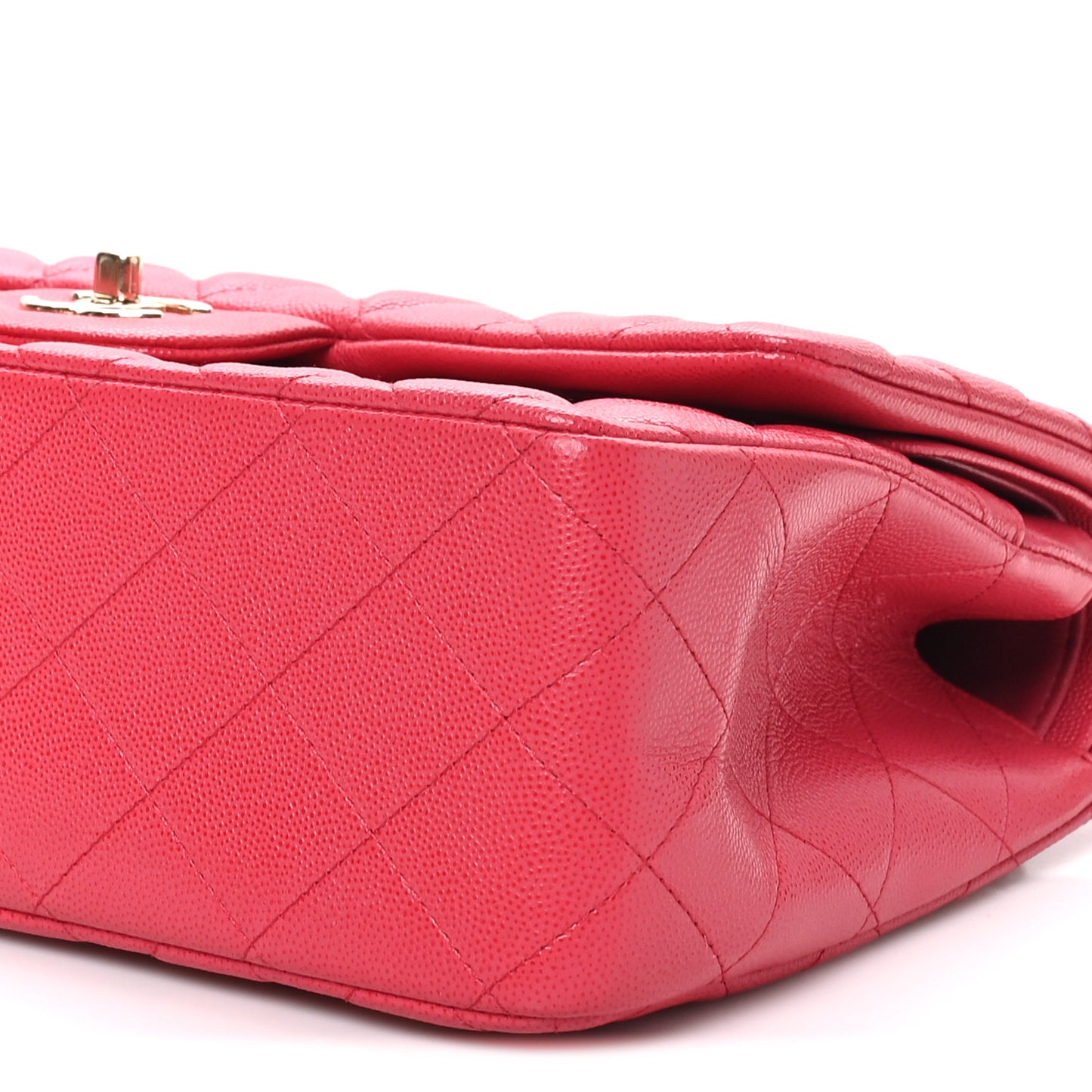 Caviar Quilted Jumbo Double Flap Dark Pink