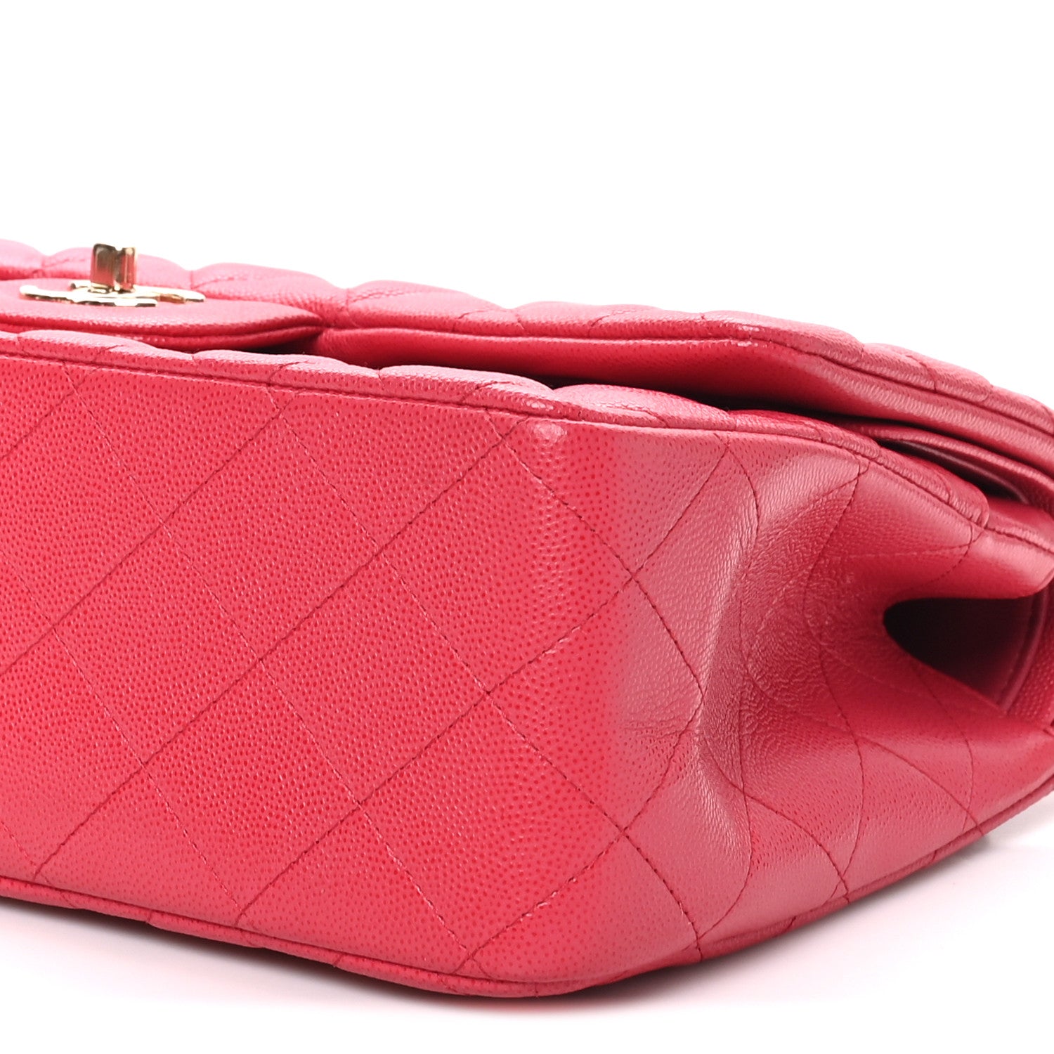 Chanel Caviar Quilted Jumbo Double Flap Dark Pink 10 of 10