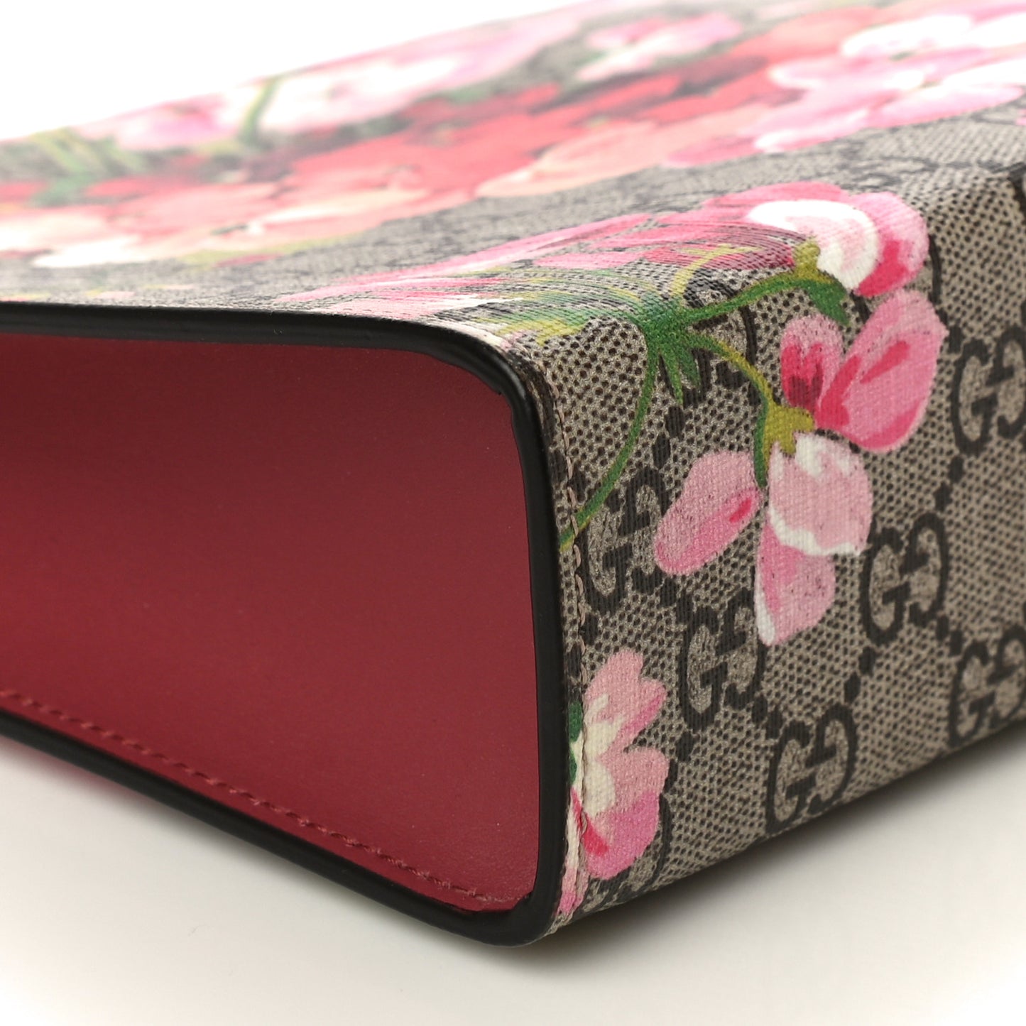 GG Supreme Monogram Blooms Large Cosmetic Case Beige Multicolor Dry Rose