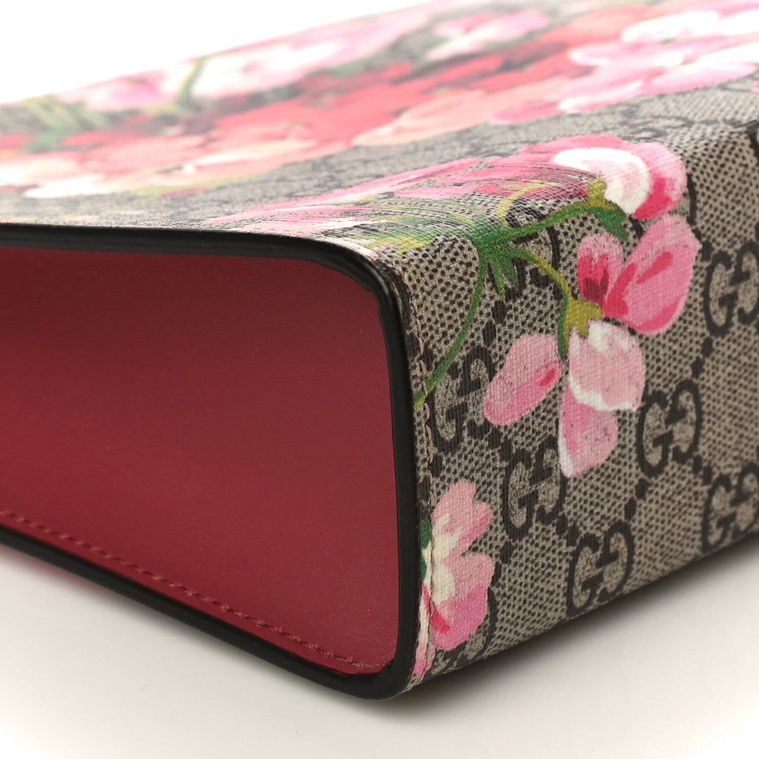 Gucci GG Supreme Monogram Blooms Large Cosmetic Case Beige Multicolor Dry Rose 9 of 11