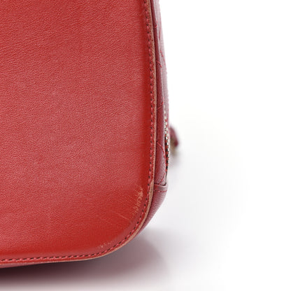 Chanel Shiny Calfskin Goatskin Quilted Coco Curve Vanity Red 14 of 14