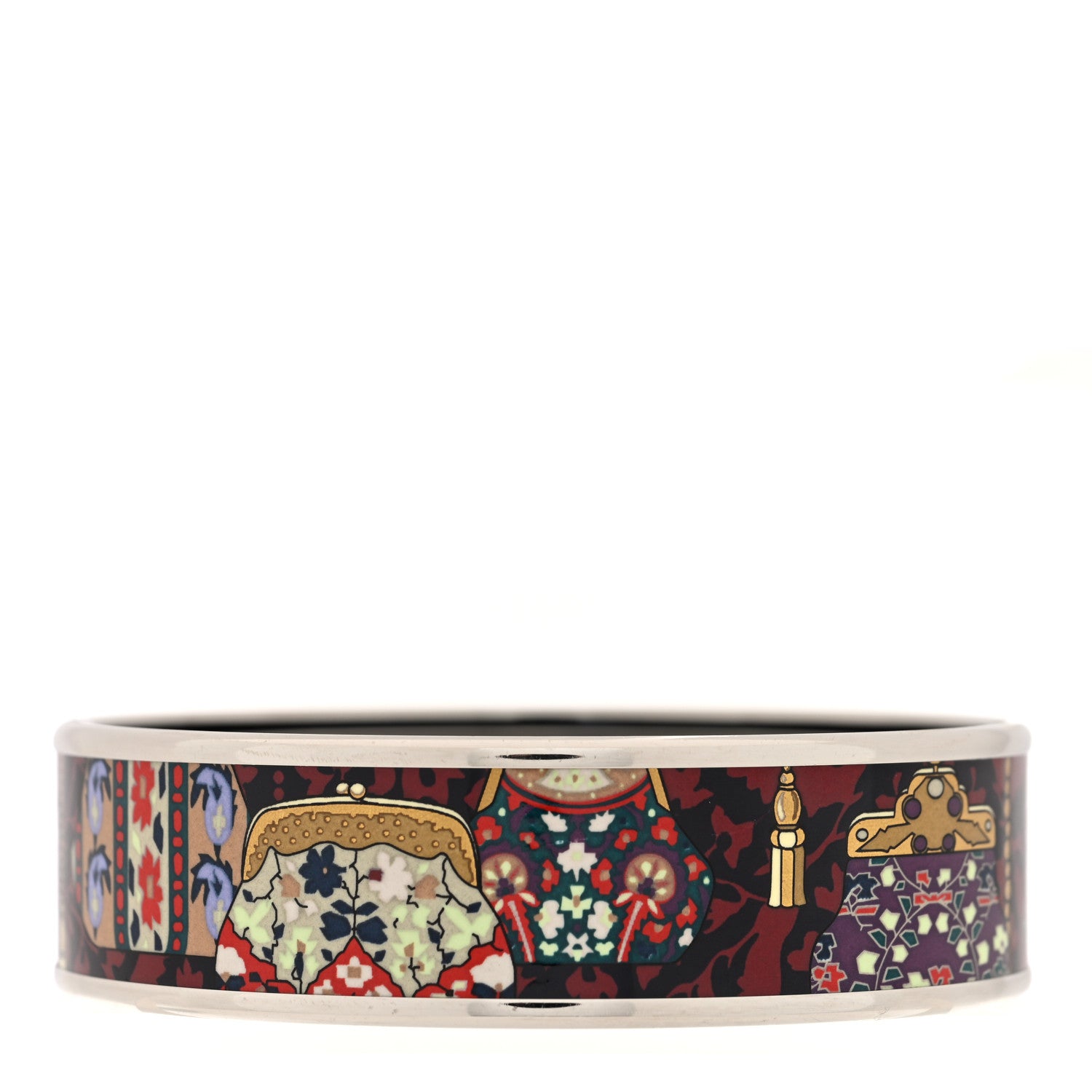 Hermes Enamel Printed Cachemire de Tamara Wide Bracelet 62 3 of 5