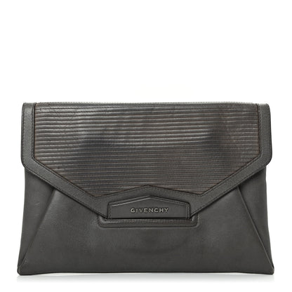Givenchy Calfskin Stitched Antigona Envelope Clutch Grey 1 of 8