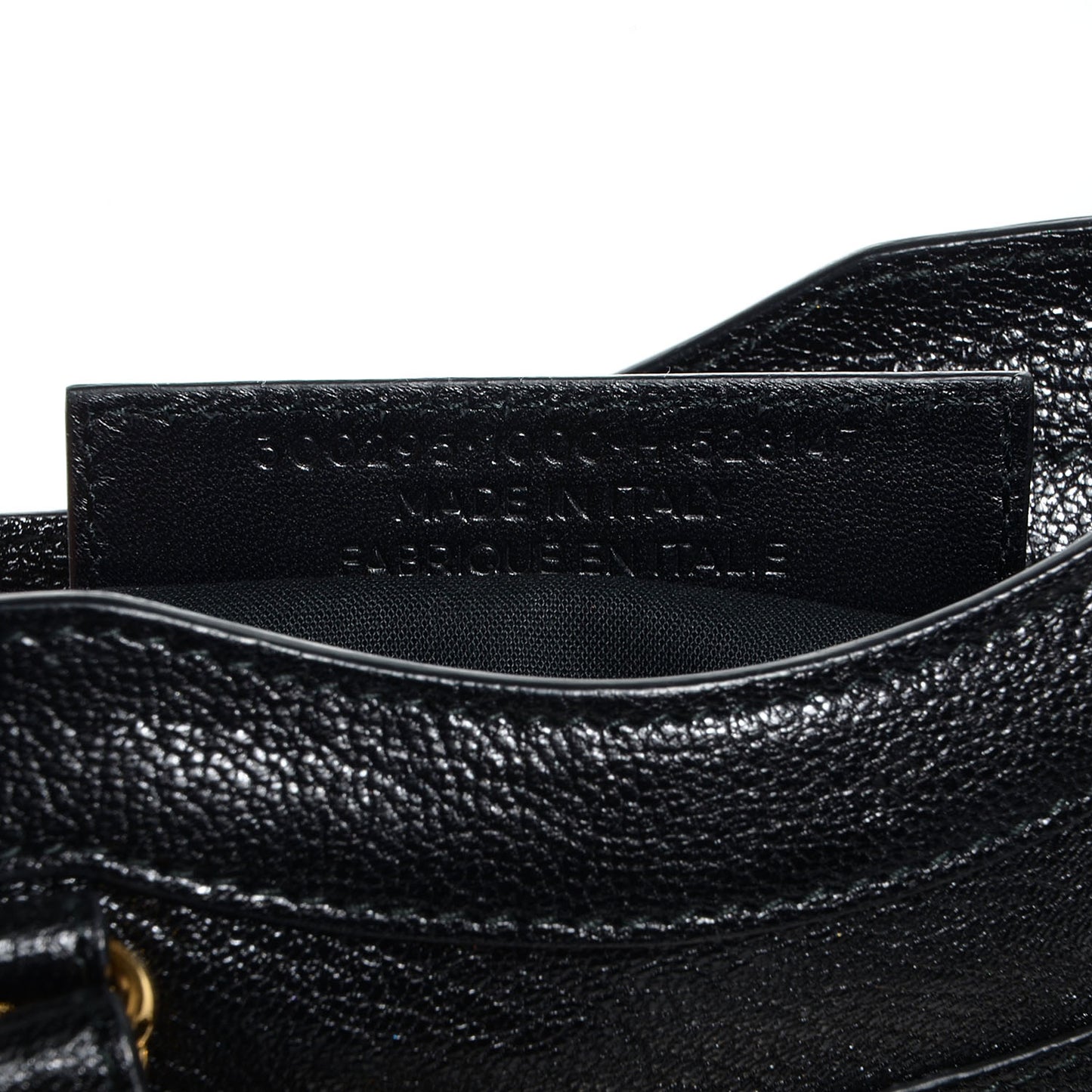 Chevre Gold Metallic Edge Hardware Mini City Black