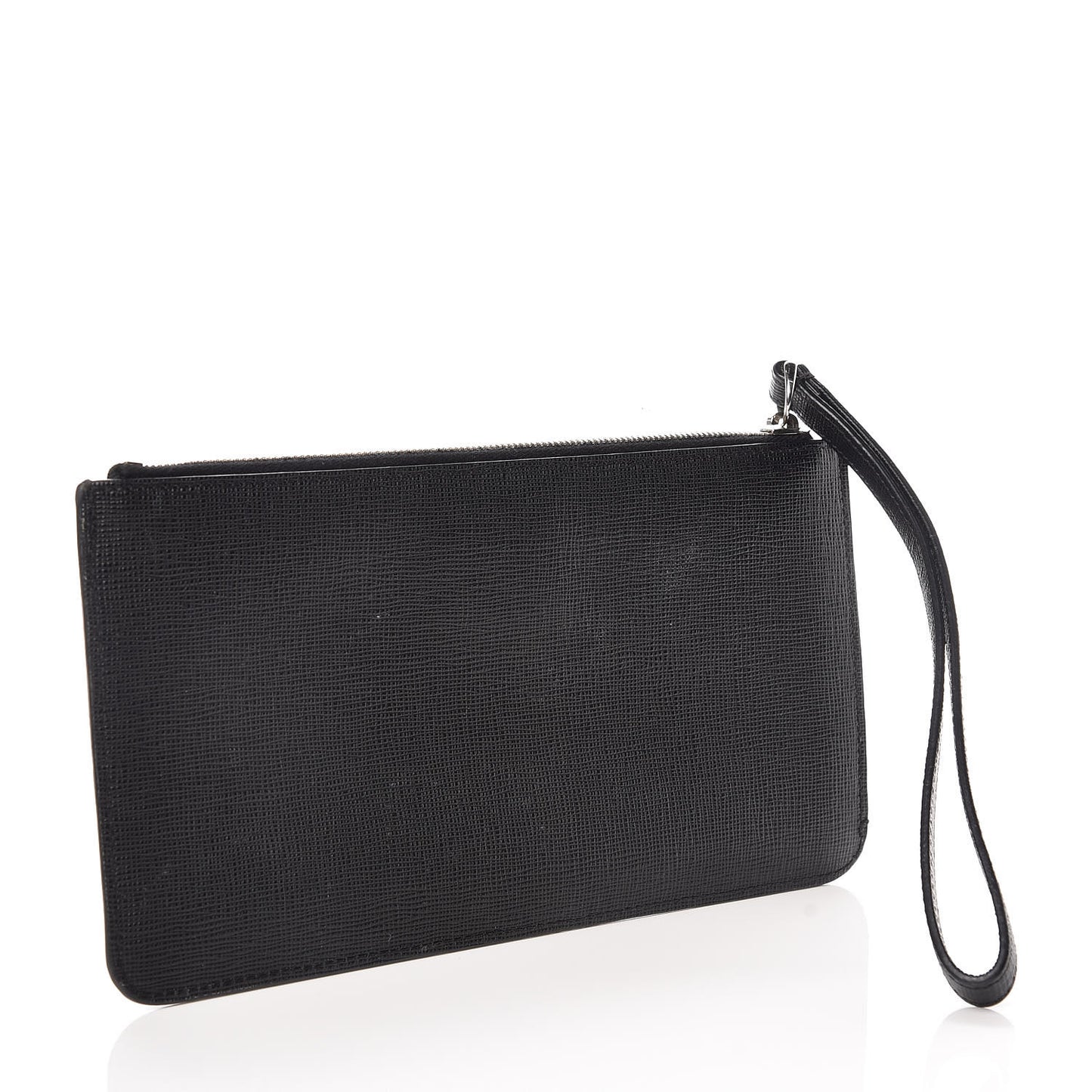 Vitello Elite Mink Fur Studded Karlito Zip Pouch Black