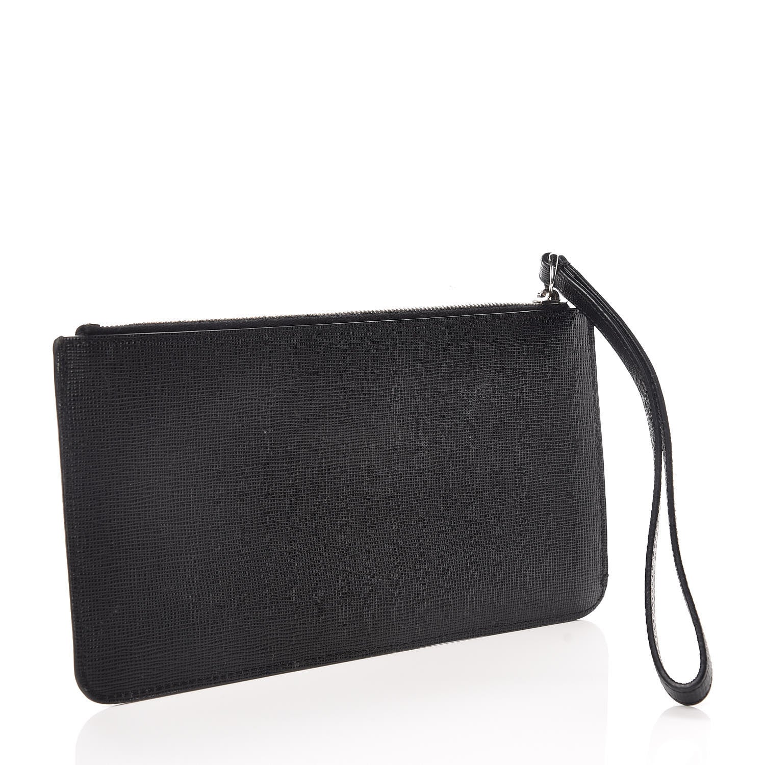 Fendi Vitello Elite Mink Fur Studded Karlito Zip Pouch Black 4 of 8