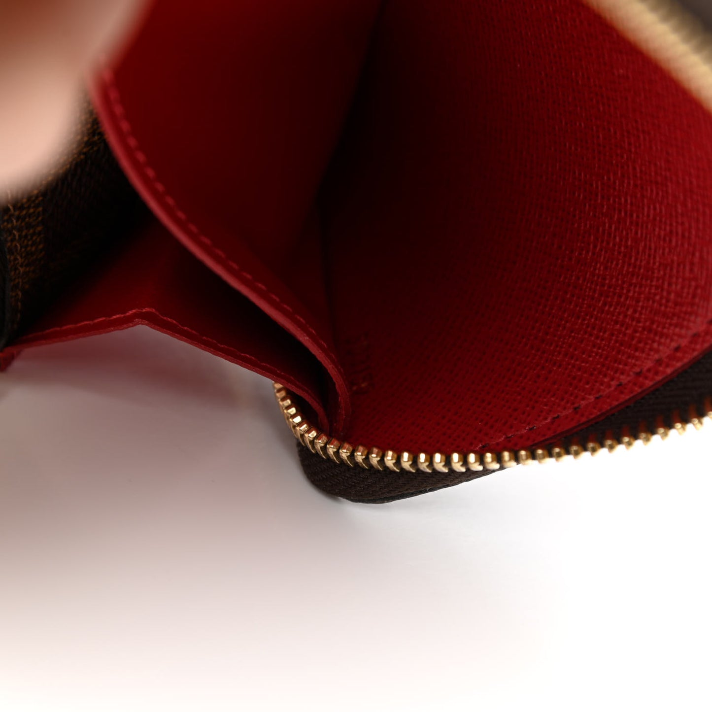 Damier Ebene Clemence Wallet Cherry