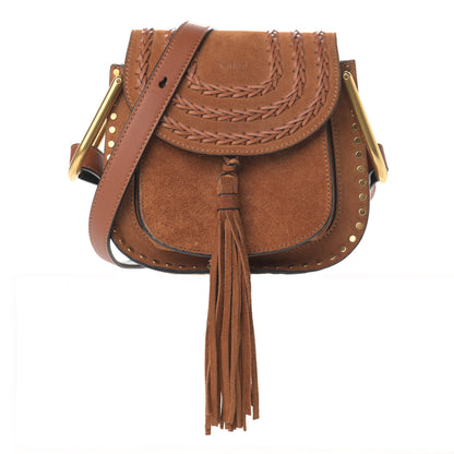Chloe Suede Calfskin Braided Mini Hudson Shoulder Bag Caramel 1 of 10