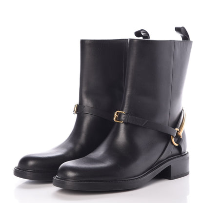 Gucci Calfskin Tess Horsebit Ankle Boots 36.5 Black 3 of 7