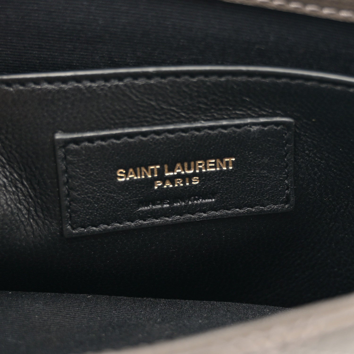 Saint Laurent Lambskin Quilted Mini Becky Chain Bag Grey Kaki 6 of 13