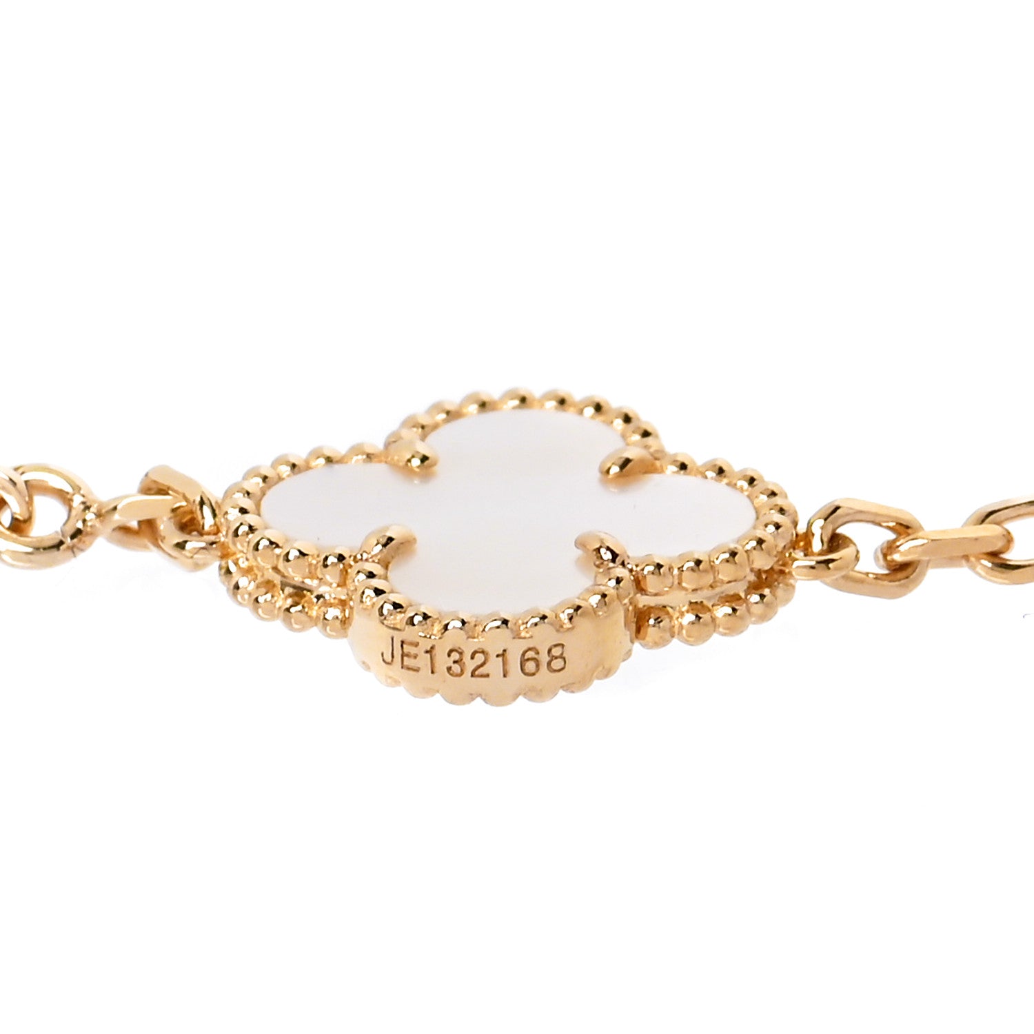 Van Cleef & Arpels 18K Yellow Gold Mother of Pearl 5 Motifs Vintage Alhambra Bracelet 6 of 7