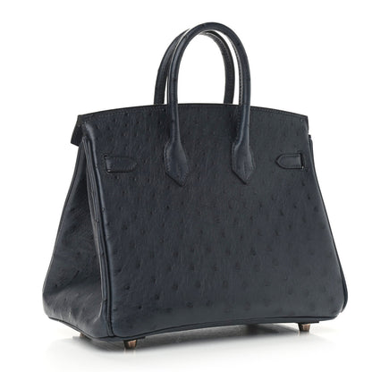 Hermes Ostrich Birkin 25 Bleu Indigo 3 of 11
