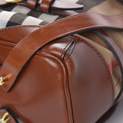 Burberry House Check Bridle Calfskin Medium Gosford Hobo Dark Tan 11 of 18