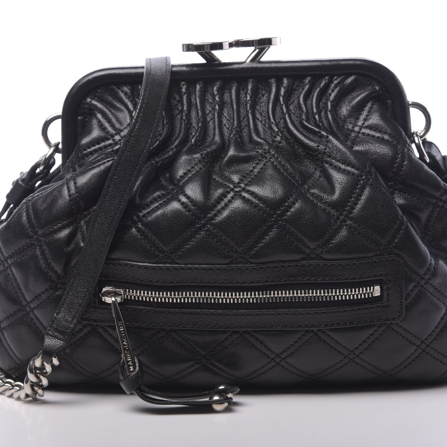 Calfskin Quilted Little Stam Black