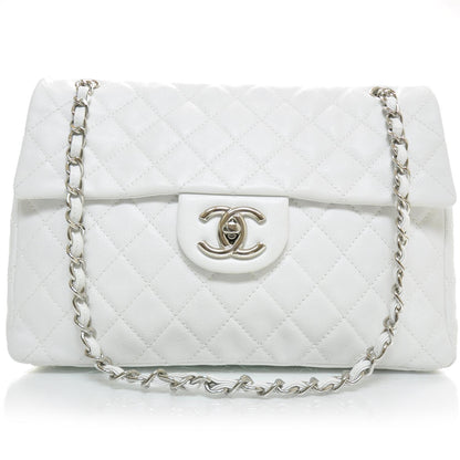 Chanel Washed Caviar Maxi Flap White 1 of 12