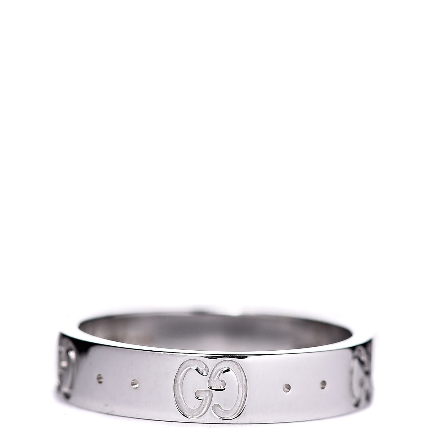 18K White Gold 4mm Icon Thin Band Ring 49 4.75