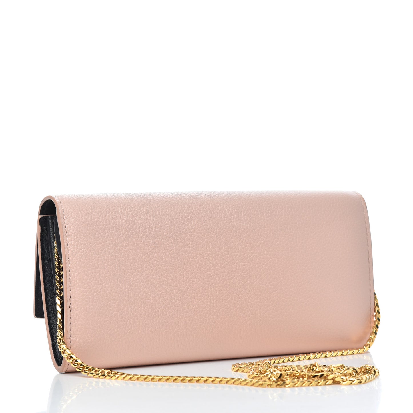 Pebbled Calfskin Skull Wallet on Chain Teint