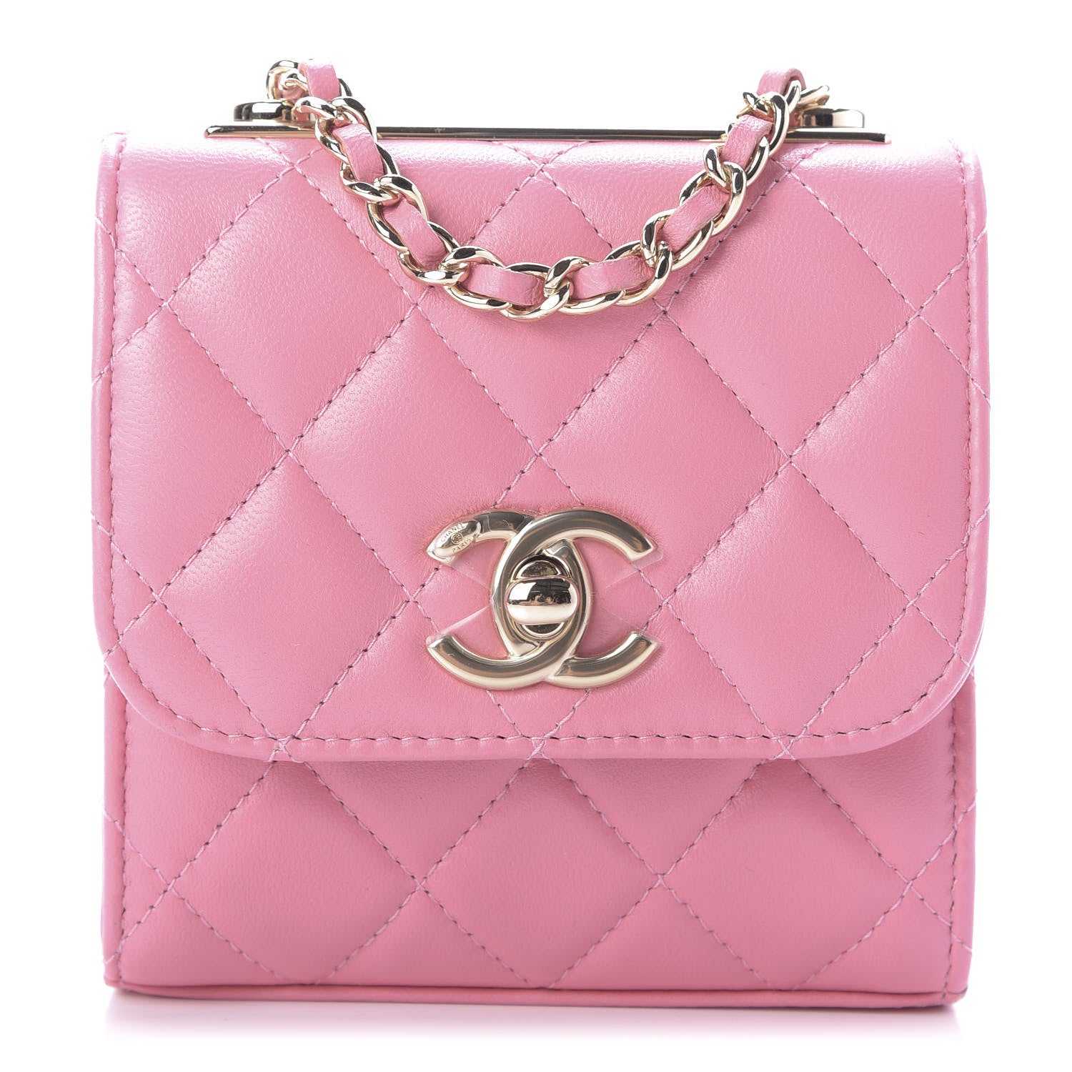 Chanel Lambskin Quilted Mini Trendy CC Clutch With Chain Pink 1 of 10